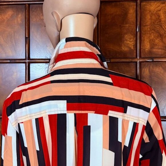 NWOT G by Giuliana Red Multi Stripe Side Slit Belted Maxi Dress Maxi Cardigan - Picture 10 of 16